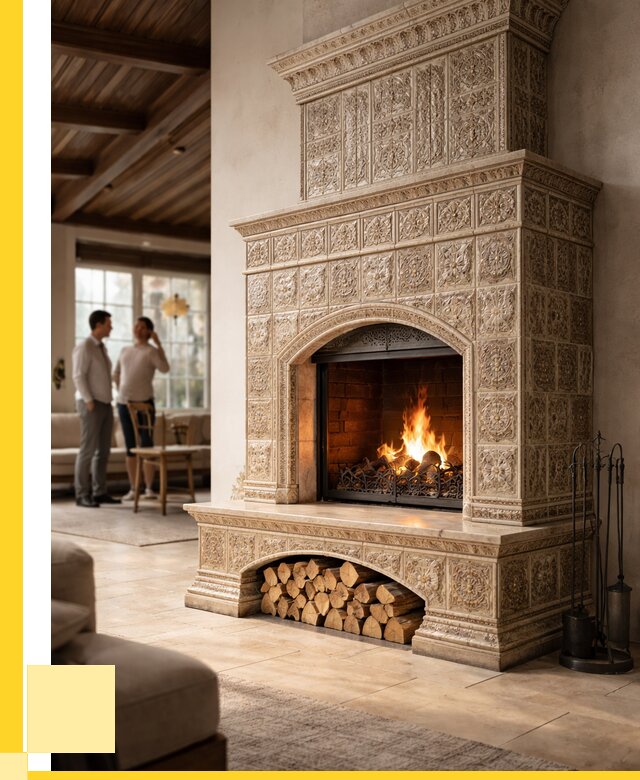 Купить изразцовый камин в Щербинке от 254550 р. | ЭриданЩрб