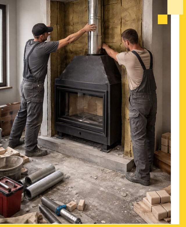 Изготовление и монтаж закрытых каминов в Щербинке под ключ