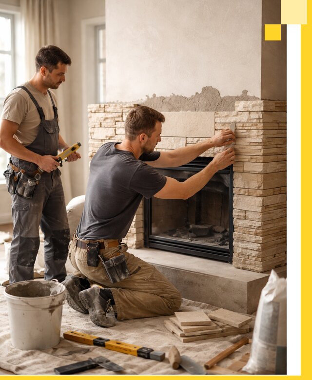 Установка и монтаж каминов для загородного дома в Щербинке