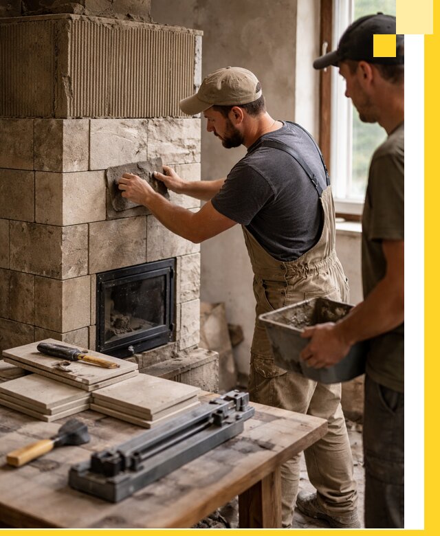 Профессиональная облицовка печей в Щербинке: керамика и камень