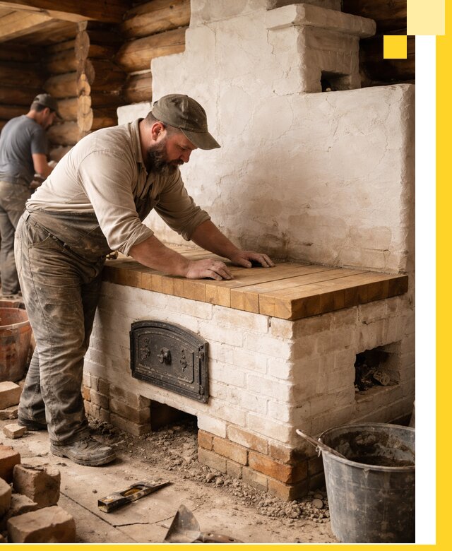 Проектирование и установка русской печи с лежанкой в Щербинке