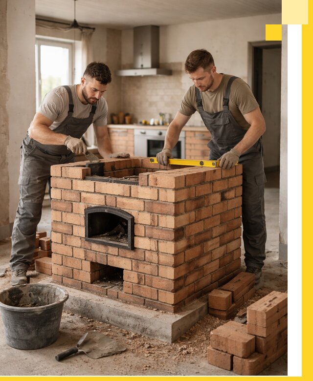 Установка и монтаж печей в частном доме в Щербинке под ключ