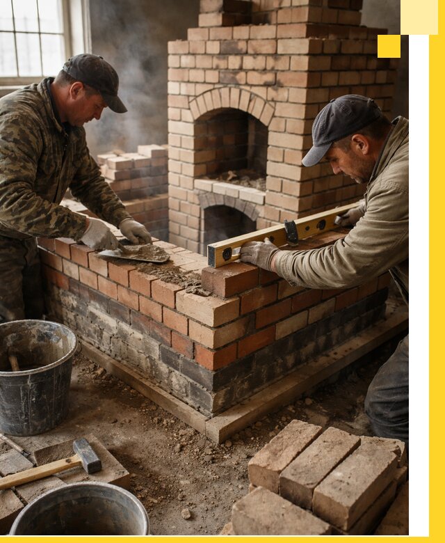 Изготовление и монтаж печей и каминов из кирпича в Щербинке