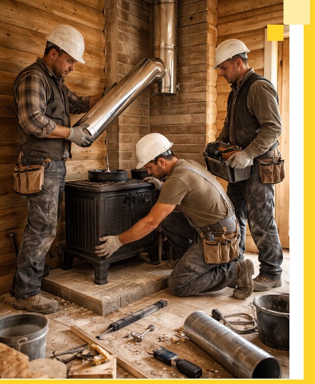 Профессиональный монтаж банных печей и дымоходов в Щербинке