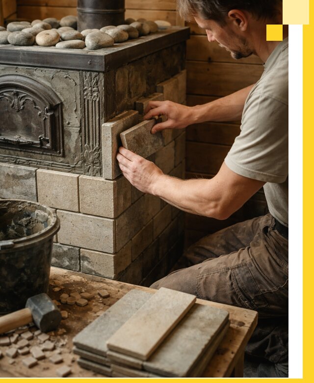 Облицовка банных печей в Щербинке профессиональная отделка