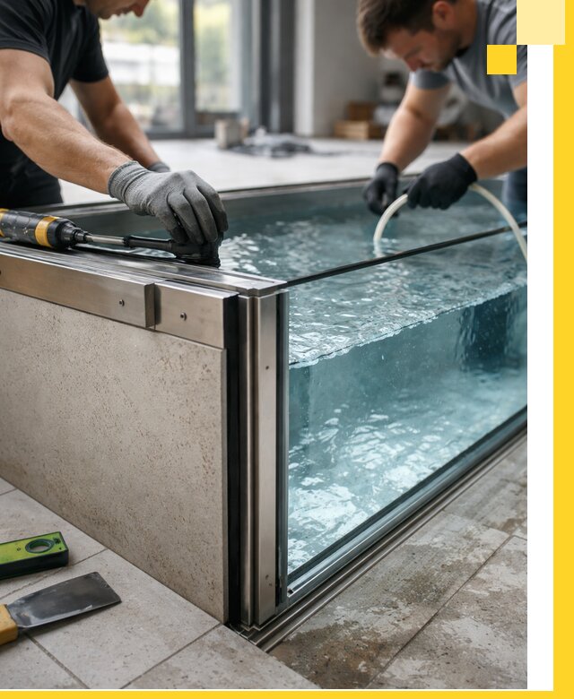 Проектирование и монтаж стеклянных бассейнов в Щербинке