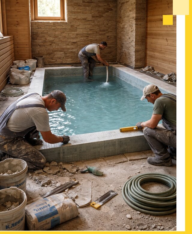 Проектирование и строительство бассейнов для бани в Щербинке