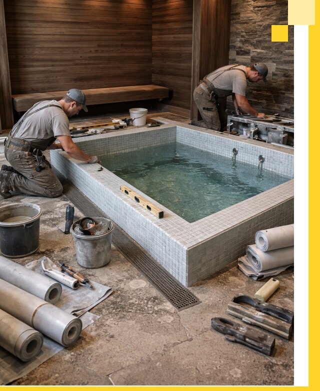 Установка и строительство бассейнов для сауны в Щербинке