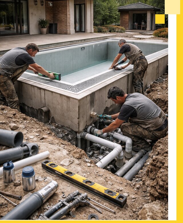 Строительство переливных бассейнов в Щербинке под ключ