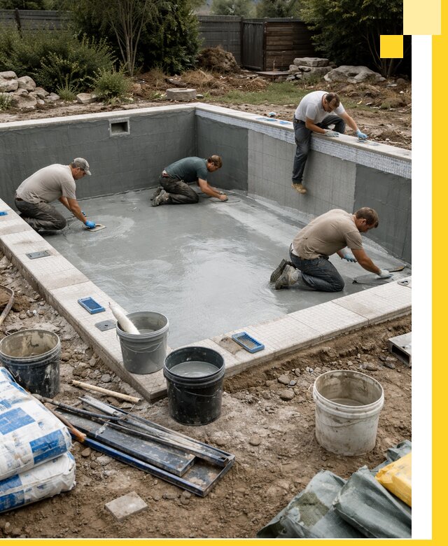 Изготовление и монтаж чаши бассейна под ключ в Щербинке