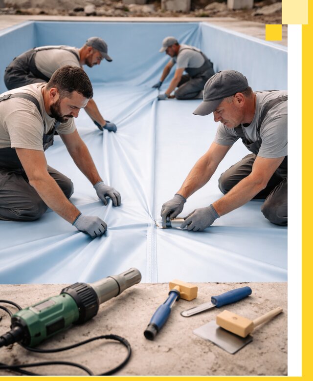 ПВХ пленка для бассейнов с монтажом и гарантией в Щербинке