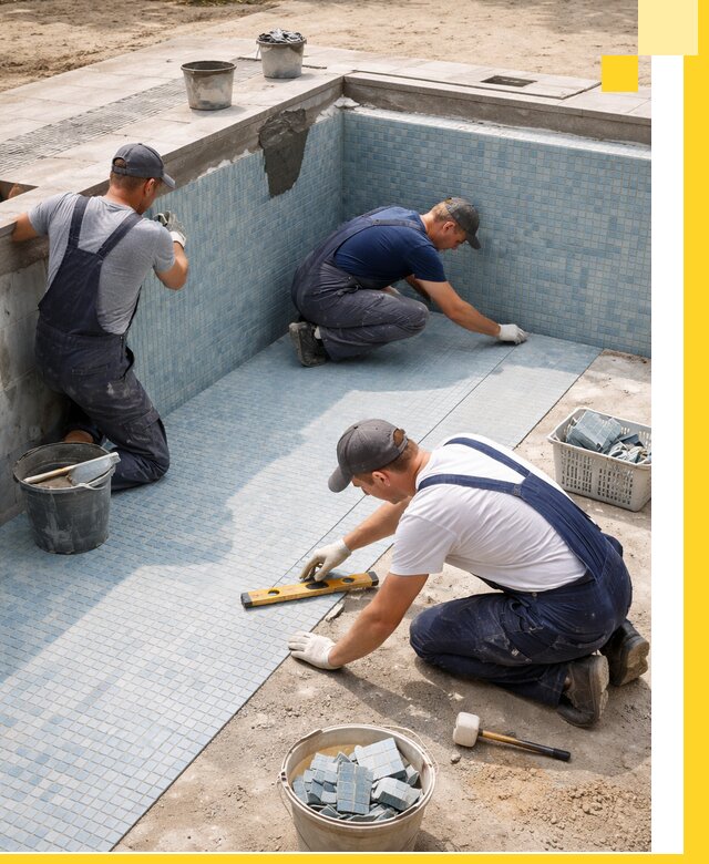 Укладка и установка плитки для бассейнов под ключ в Щербинке