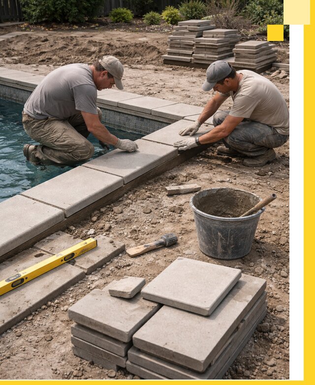 Установка и изготовление копингового камня для бассейнов в Щербинке