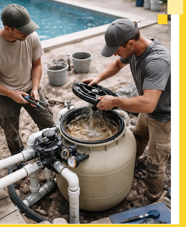 Установка и обслуживание песочных фильтров для бассейнов в Щербинке