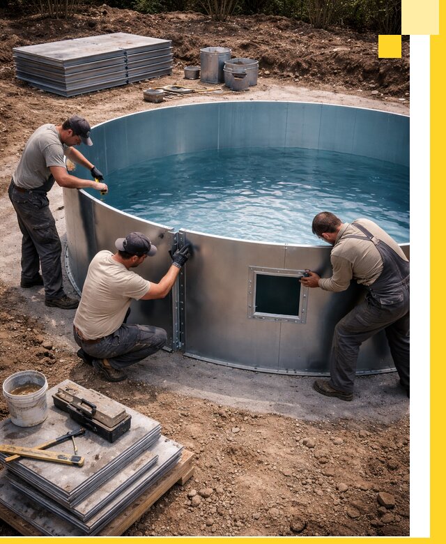 Круглые бассейны под ключ в Щербинке проектирование и монтаж