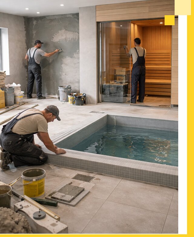 Проектирование и строительство сауны с бассейном в Щербинке