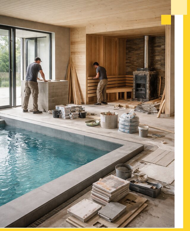 Проектирование и строительство бань с бассейном в Щербинке