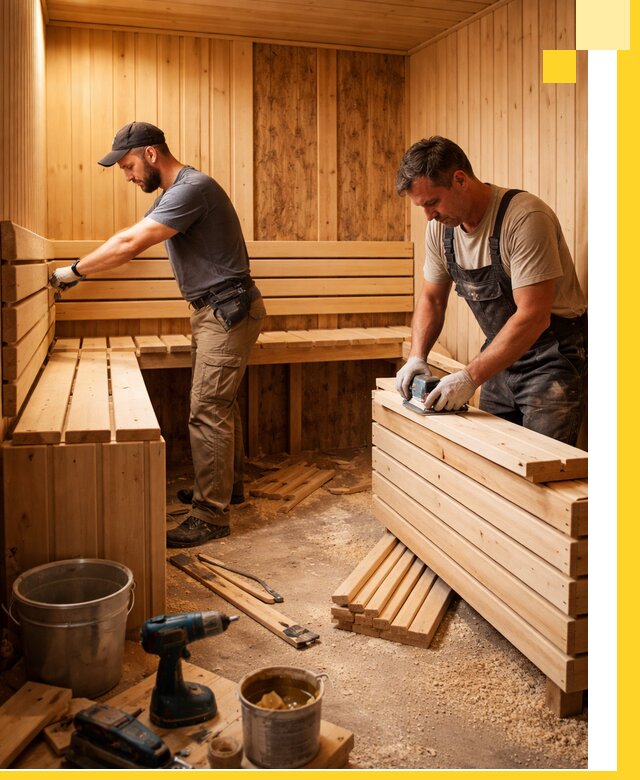Профессиональный комплексный ремонт саун под ключ в Щербинке