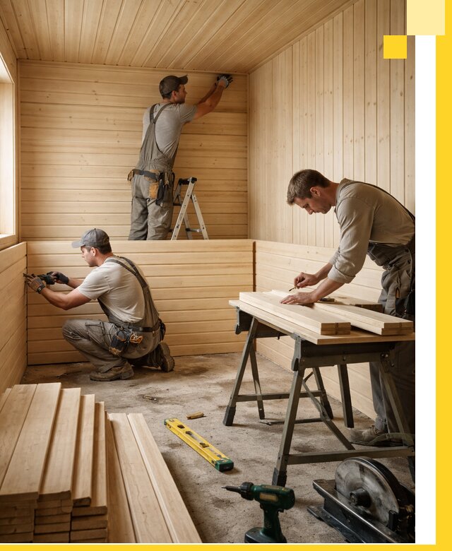 Обшивка саун в Щербинке из натуральной древесины под ключ