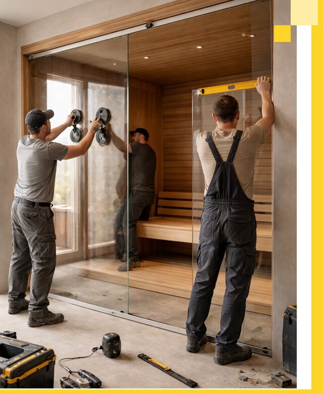 Производство и монтаж стеклянных саун под ключ в Щербинке