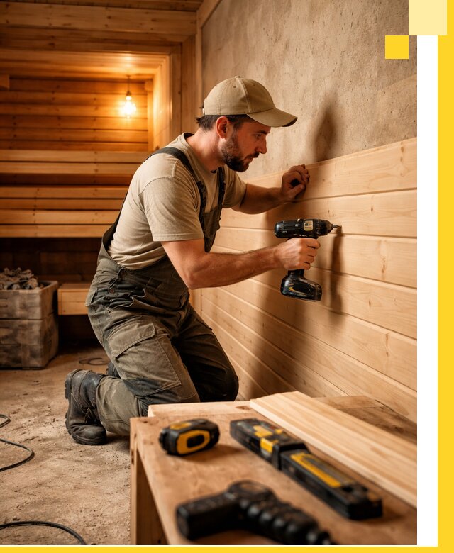 Профессиональная внутренняя отделка бани в Щербинке под ключ