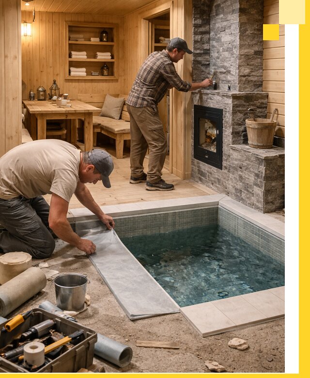 Строительство бань с комнатой отдыха под ключ в Щербинке