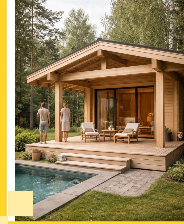 Бани с террасой под ключ в Щербинке от 610920 р. | ЭриданЩрб