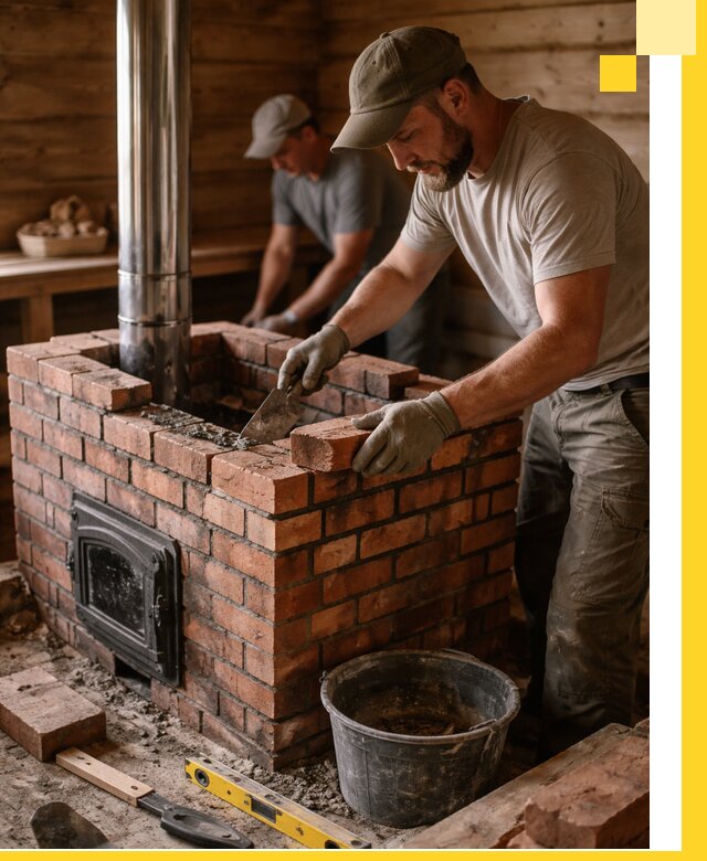 Кирпичные печи для бани под ключ в Щербинке, проект и монтаж