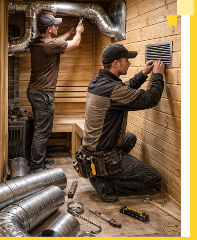 Проектирование и монтаж вентиляции бани в Щербинке под ключ