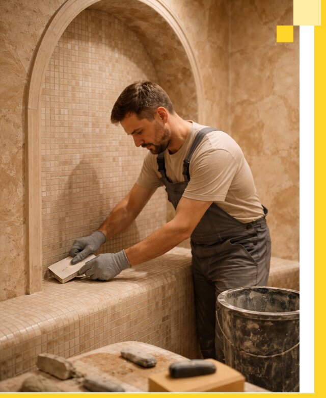 Профессиональная отделка хамамов с мозаикой под ключ в Щербинке