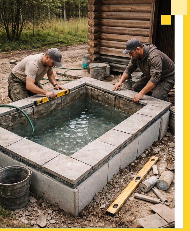 Изготовление и установка холодных купелей под ключ в Щербинке